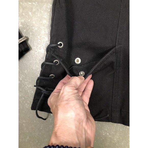 HARLEY Davidson womens black denim jacket sz XL Pockets, Zipper Arms, Embroidery - Picture 4 of 11